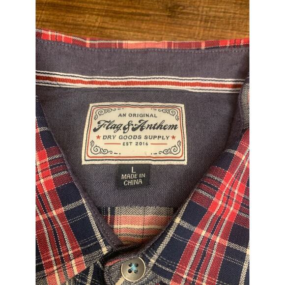 FLAG & ANTHEM Men’s Snap Button Long Sleeve Casual Shirt / Size: Large - Picture 3 of 9